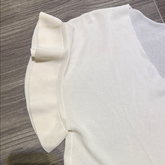 White Ruffle Sleeve Top - Picture 3 of 3